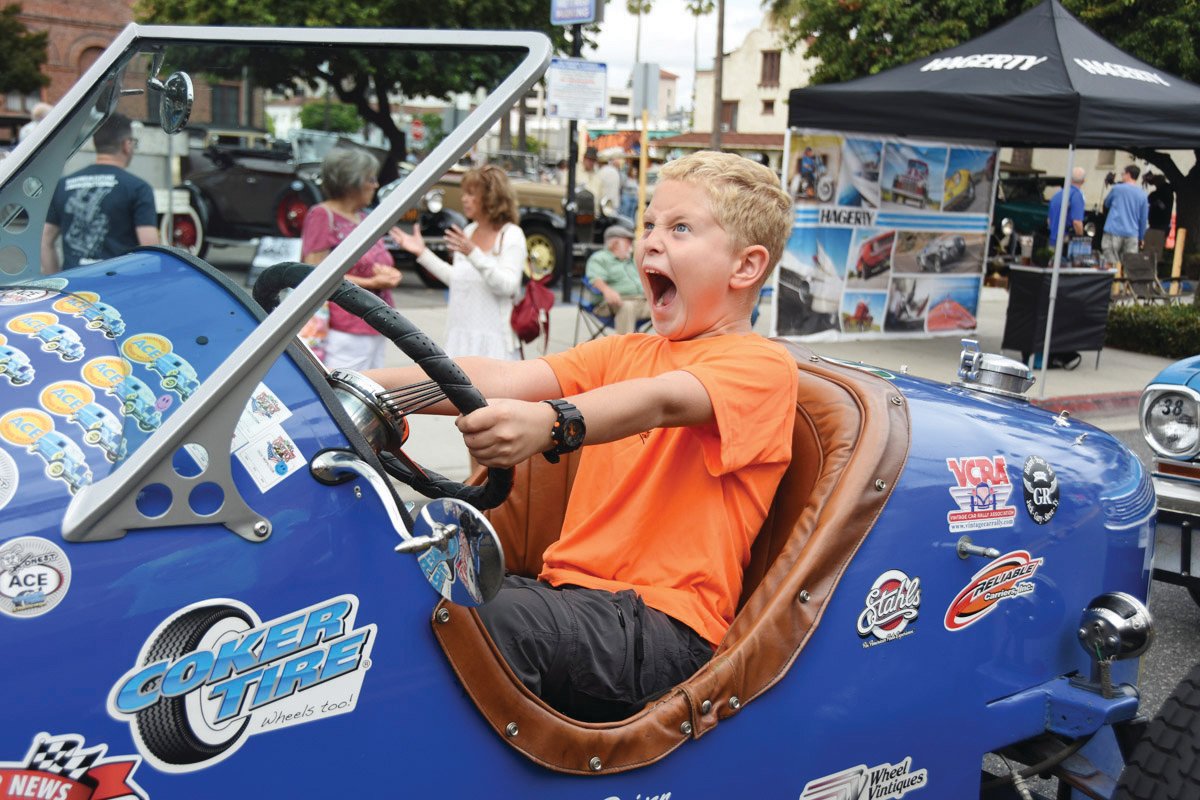 This is what the Great Race is all about; kids can climb in the cars and enjoy themselves.